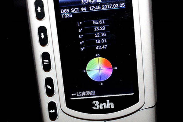 Colorimeter L, a, b values